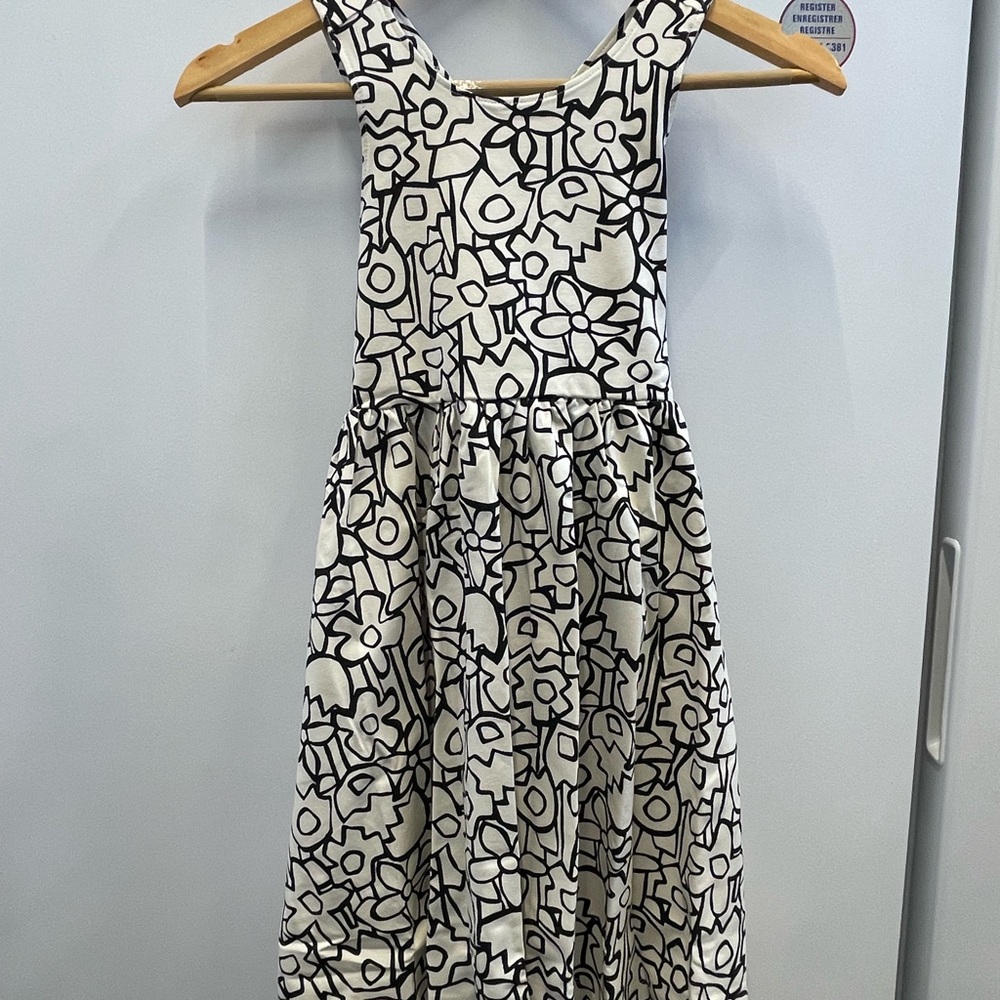 Hanna Andersson Black and White Floral Kids Dress